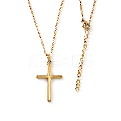 Vintage 306 Stainless Steel Cross Pendant Necklaces for Women Men DA5848-3-1
