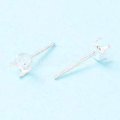 925 Sterling Silver Post Stud Earring Settings STER-P047-06B-S-1