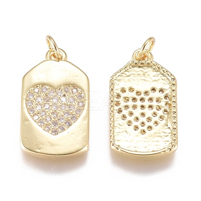 Brass Micro Pave Cubic Zirconia Pendants ZIRC-G168-43G-1