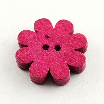 2-Hole Dyed Wooden Buttons BUTT-R031-220-1