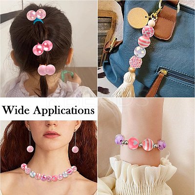 100Pcs Transparent & Opaque Acrylic Beads SACR-CJ0001-85-1