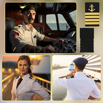 1 Pair Polyester Sailor Epaulettes DIY-BC0017-21G-1