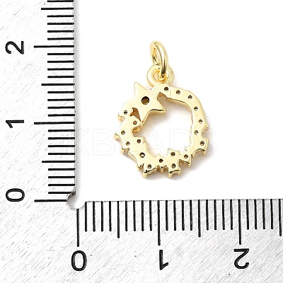 Brass Micro Pave Cubic Zirconia Charms KK-C139-12G-1