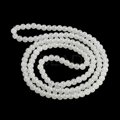Baking Paint Imitation Jade Glass Round Bead Strands X-DGLA-Q021-6mm-01-1