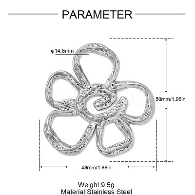 304 Stainless Steel Pendants STAS-OY019-04P-1