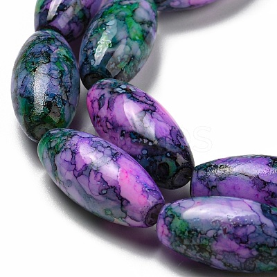 Baking Paint Glass Beads Strands DGLA-S115-22x10-S17-1