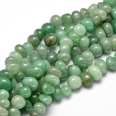 Natural Green Aventurine Gemstone Nuggets Bead Strands G-J337-46-1