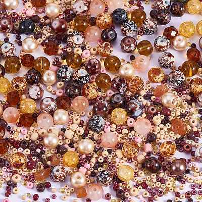 2 Bag Glass Round Beads Set JX547J-1