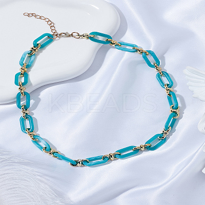 1Pc Acrylic Oval Link Chain Necklaces for Women NJEW-LP0002-96A-1