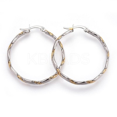 304 Stainless Steel Hoop Earrings EJEW-P173-09GP-1