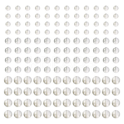 300Pcs Frosted Transparent Glass Beads GLAA-TA0002-78C-1
