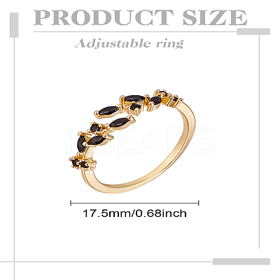 1Pc Brass Micro Pave Cubic Zirconia Cuff Rings for Women RJEW-LP0002-23B-1