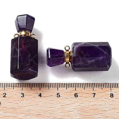 Natural Amethyst Perfume Bottle Pendants G-A026-16B-02-1
