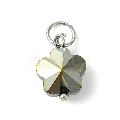 16Pcs 8 Colors Glass Charms PALLOY-JF03194-1
