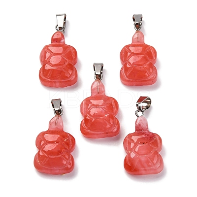 Cherry Quartz Glass Pendants G-B127-06P-04-1