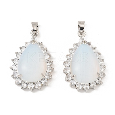 Opalite & Rhinestone Pendants G-K338-31P-03-1