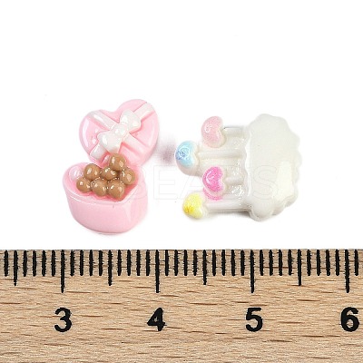 Love Theme Resin Cabochons RESI-H166-22-1