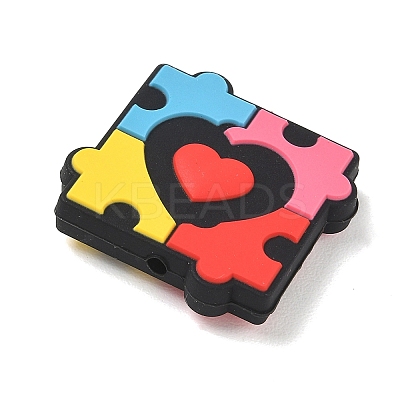 Autism Theme Silicone Beads SL-CBAF318-D02-1