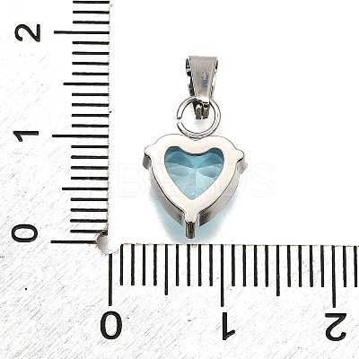 304 Stainless Steel Micro Pave Cubic Zirconia Pendants STAS-B086-13P-03-1