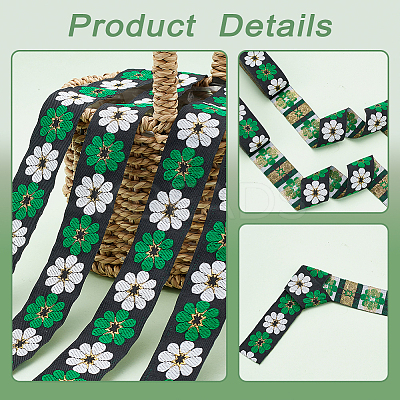 Ethnic Style Embroidery Polyester Ribbons LS-OCOR-WH0070-10F-03-1