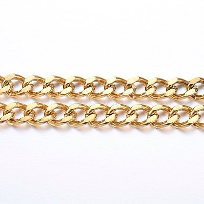 PVD Vacuum Plating 304 Stainless Steel Cuban Link Chains CHS-H020-06G-1