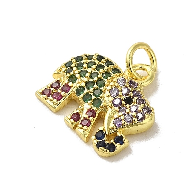 Real 18K Gold Plated Brass Pave Cubic Zirconia Pendants KK-M283-02B-02-1