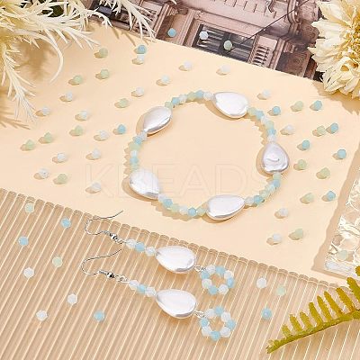15 Strands 3 Color Faceted Bicone Opalite Beads Strands EGLA-FH0001-13-1