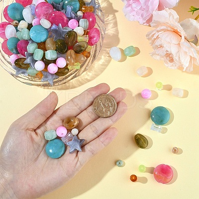 210Pcs 8 Styles Transparent Acrylic Beads OACR-YW0003-22-1