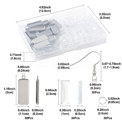 DIY Rectangle Dangle Earring Making Kits DIY-FS0009-20-1