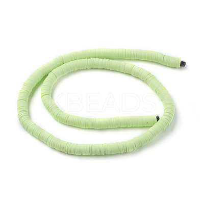 Flat Round Handmade Polymer Clay Beads CLAY-R067-6.0mm-24-1