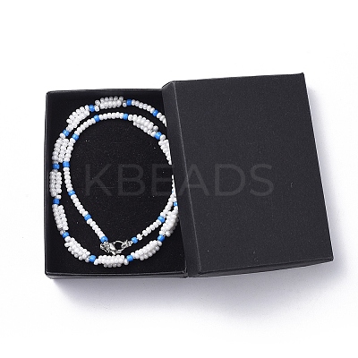 Glass Seed Beaded Necklaces NJEW-JN02596-1