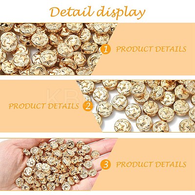 200Pcs Plating ABS Plastic Beads KY-YW0002-29-1
