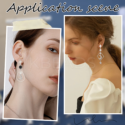 60Pcs Star Shape 201 Stainless Steel Stud Earrings Findings STAS-SC0007-96-1