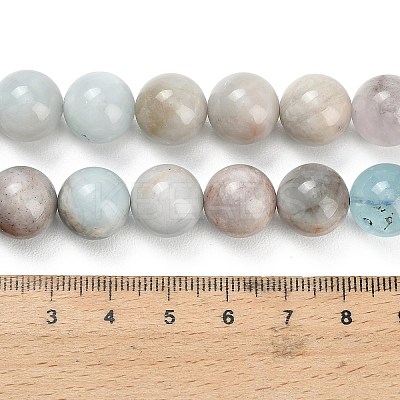 Natural Aquamarine Beads Strands G-F591-29B-12mm-01-1
