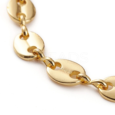 Brass Coffee Bean Chain Bracelets BJEW-JB05859-1