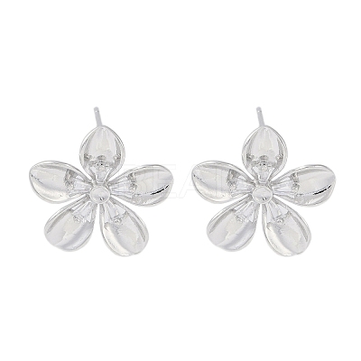 Brass Pave Clear Cubic Zirconia Stud Earring Findings LS-KK-F875-05P-1