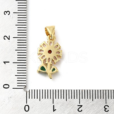 Rack Plating Brass Micro Pave Cubic Zirconia Pendants X-KK-P241-09G-1