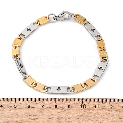 201 Stainless Steel Oval Link Chain Bracelets BJEW-B078-147GP-1