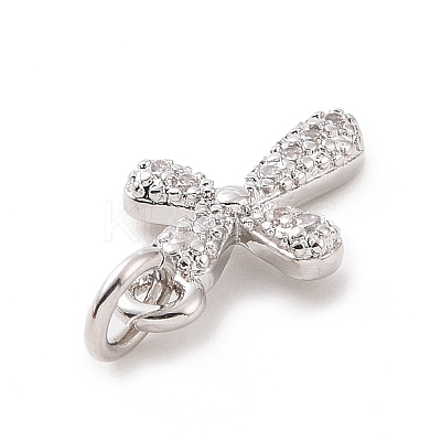 Brass Micro Pave Cubic Zirconia Charms KK-C012-19P-1
