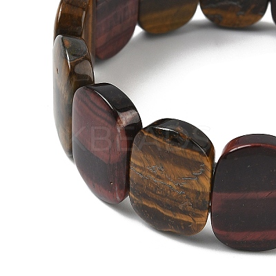 Natural Red Yellow Tiger Eye Beads Stretch Bracelets for Women Men BJEW-I323-02S-1