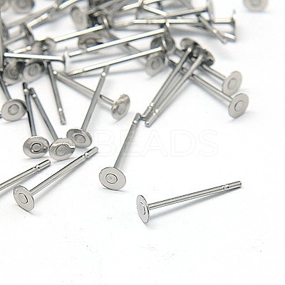 Non-Tarnish 304 Stainless Steel Stud Earring Findings X-STAS-E025-8-1