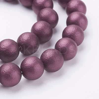 Textured Shell Pearl Beads Strands BSHE-K008-8mm-01-1