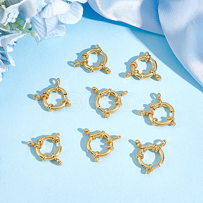 8Pcs 304 Stainless Steel Spring Ring Clasps STAS-UN0057-88-1
