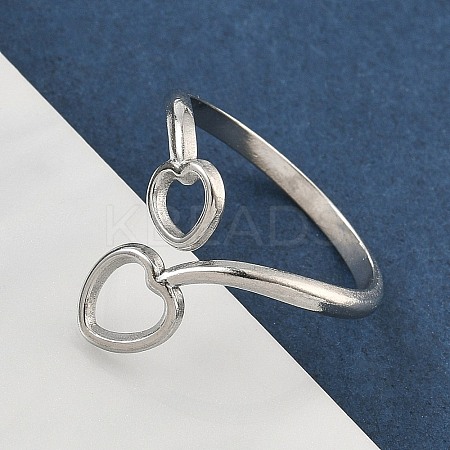 304 Stainless Steel Open Cuff Rings for Women RJEW-A079-05B-P-1