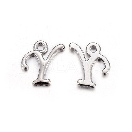 Platinum Plated Alloy Letter Pendants PALLOY-P097-02-Y-1