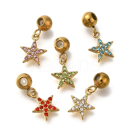 Ion Plating(IP) 304 Stainless Steel Rhinestone Pendants STAS-A104-12G-1