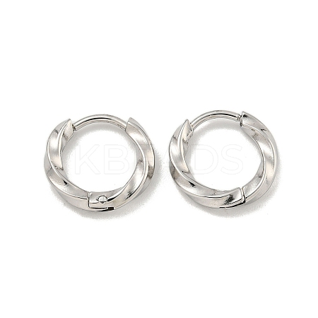 Tarnish Resistant 202 Stainless Steel Twist Huggie Hoop Earrings EJEW-H003-06P-1