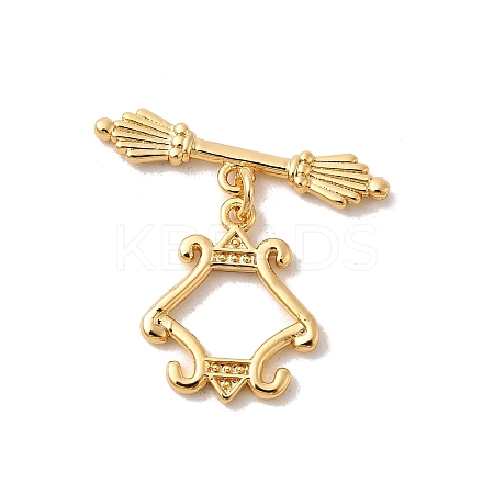 Brass Toggle Clasps KK-P340-51G-1