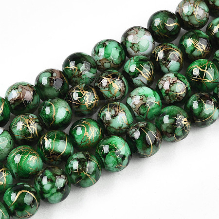 Baking Paint Glass Beads LS-X1-DGLA-N003-10mm-B09-1