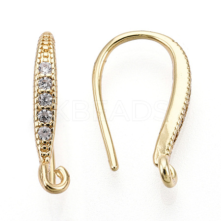 Brass Micro Pave Clear Cubic Zirconia Earring Hooks LS-ZIRC-S068-002-NF-1